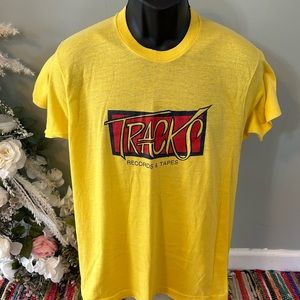 80s Tracks Records & Tapes Tee Shirt Music Store Screen Stars Vintage Medium